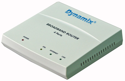 Вид сбоку. DYNAMIX Tiger 2Plus (4 LAN) -  универсальный ADSL2+ модем / маршрутизатор с 4 Ethernet портами